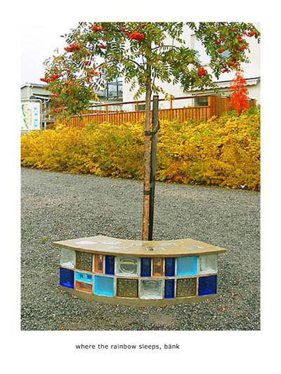 ”Where the rainbow sleeps” 2006 Utsmyckning i Skärholmen, Stockholm för HSB